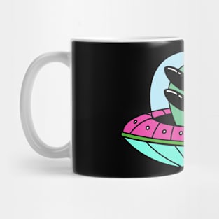 Ufo Alien In Flying Saucer Mug